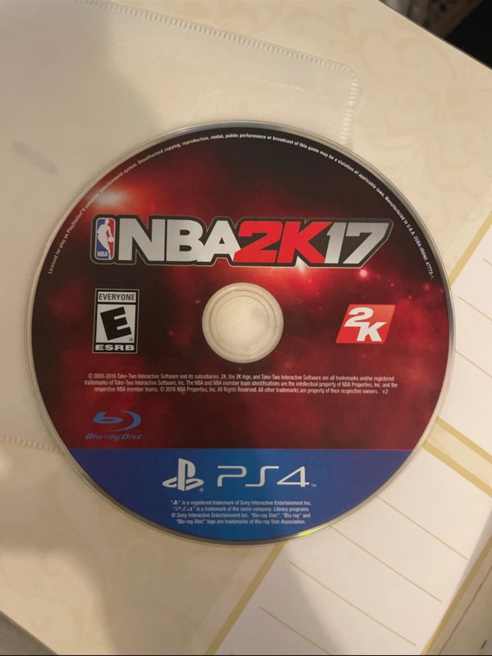 NBA 17 PS4 Game Disc - Red